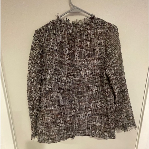 NWOT H&M Frayed Hem Shimmery Jacket Size M - Picture 4 of 8
